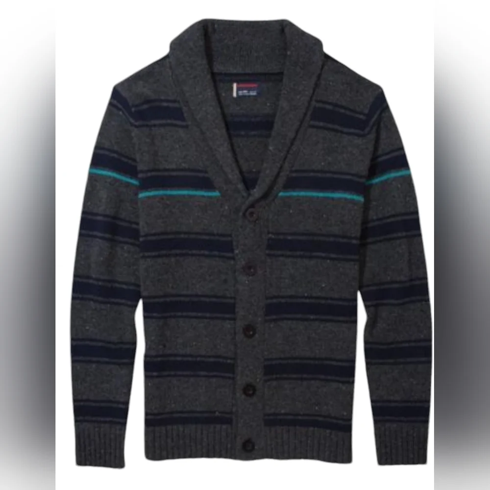 Men's UnionBay Button Down Grey Stripe Sweater size S Grandpa, Preppy, Knit Herr
